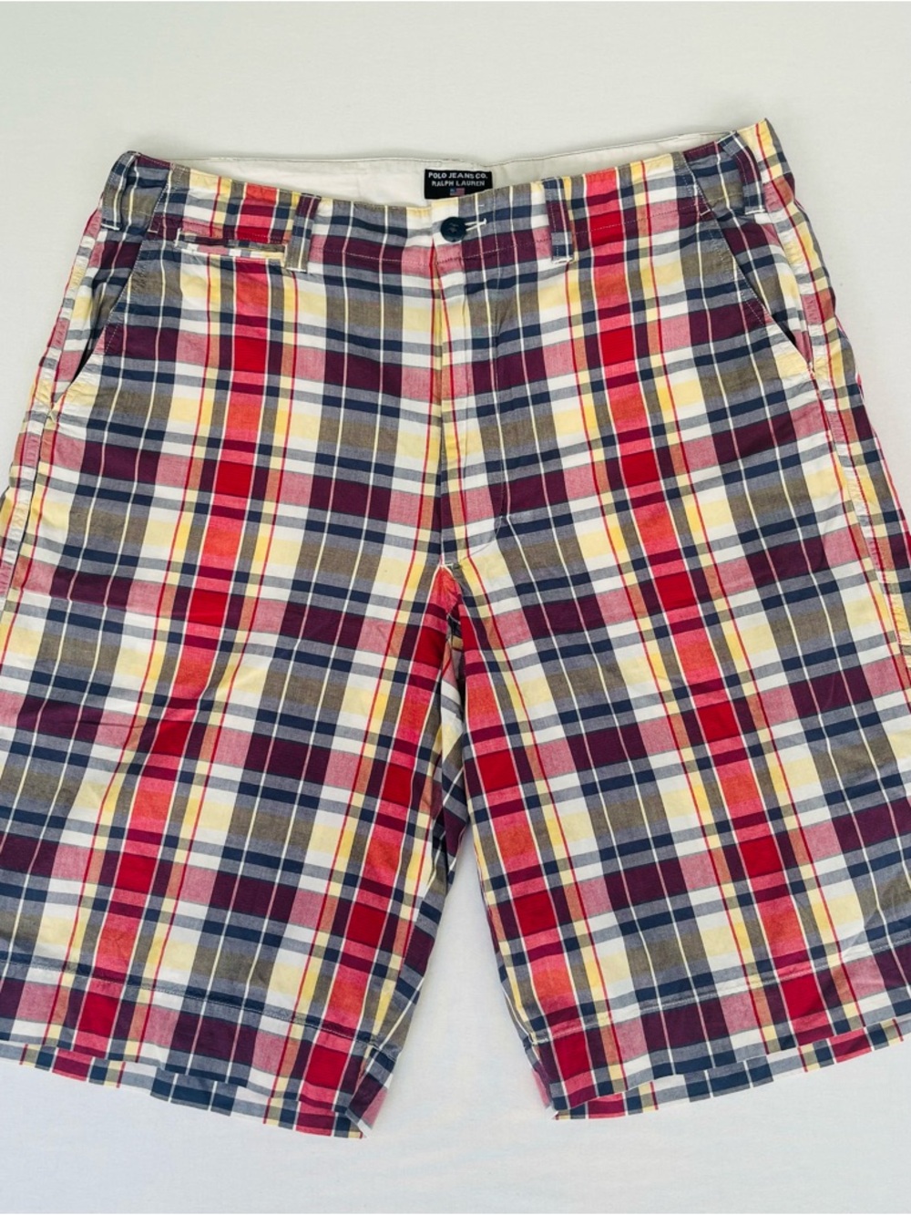 Vintage Ralph Lauren Polo Jeans Golf Sport Plains Cotton Men Shorts Size 36”x11”
